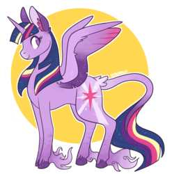 Size: 1000x1000 | Tagged: safe, artist:retromochi, twilight sparkle, alicorn, pony, g4, ear fluff, female, leonine tail, mare, profile, simple background, smiling, solo, spread wings, transparent background, twilight sparkle (alicorn), unshorn fetlocks, wings