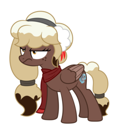 Size: 9504x9504 | Tagged: safe, artist:besttubahorse, oc, oc only, oc:sweet mocha, pegasus, pony, absurd resolution, clothes, earmuffs, female, freckles, frown, grumpy, scarf, simple background, solo, transparent background, vector