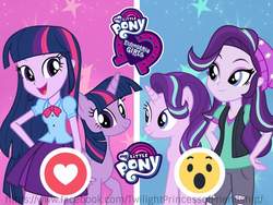 Size: 1440x1080 | Tagged: safe, starlight glimmer, twilight sparkle, equestria girls, g4, facebook, facebook reactions, vector