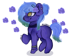 Size: 787x578 | Tagged: safe, artist:yunieelloa, oc, oc only, oc:jade, earth pony, pony, female, mare, nose piercing, nose ring, piercing, raised hoof, solo
