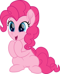 Size: 815x1000 | Tagged: safe, artist:spookitty, pinkie pie, earth pony, pony, g4, my little pony: the movie, cute, diapinkes, female, happy, mare, oh my gosh, simple background, sitting, solo, white background
