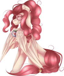 Size: 1024x1221 | Tagged: safe, artist:mauuwde, oc, oc only, oc:cotton wing, pegasus, pony, coffee, female, glasses, mare, simple background, sitting, solo, transparent background, wing hands