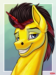 Size: 1440x1920 | Tagged: safe, artist:wwredgrave, oc, oc only, oc:gram, pony, unicorn, looking at you, male, solo