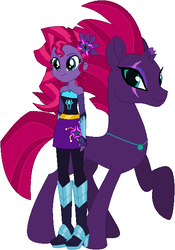 Size: 442x632 | Tagged: safe, artist:negaboss2000, fizzlepop berrytwist, tempest shadow, equestria girls, g4, my little pony: the movie, armor, boots, clothes, equestria girls-ified, high heel boots, jeans, pants, pantyhose, pretty pretty tempest, recolor, shoes, skirt