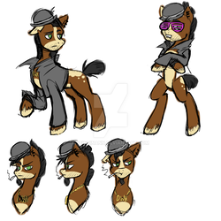 Size: 1024x1024 | Tagged: safe, artist:seishinann, oc, oc only, oc:dwk, earth pony, pony, cigarette, clothes, hat, jacket, male, no pupils, ponified, raised hoof, rearing, simple background, solo, stallion, unshorn fetlocks, watermark, white background