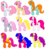 Size: 1428x1520 | Tagged: safe, artist:sakuyamon, bon bon (g1), bright eyes, brightglow, clover (g1), melody, patch (g1), starlight (g1), sundance, sweetheart, earth pony, pony, g1, g4, my little pony tales, 7 pony friends, female, g1 to g4, generation leap, simple background, transparent background