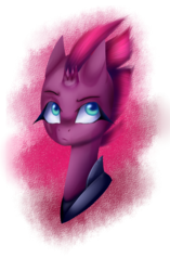 Size: 768x1220 | Tagged: safe, artist:lulufoxarts1407s2, tempest shadow, pony, unicorn, g4, my little pony: the movie, armor, broken horn, bust, eye scar, female, horn, mare, scar, simple background, solo, transparent background