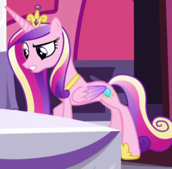 Size: 669x656 | Tagged: safe, screencap, princess cadance, alicorn, pony, g4, princess spike, cadance is not amused, cropped, female, folded wings, mare, solo, unamused, wings