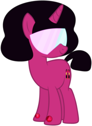 Size: 1024x1400 | Tagged: safe, artist:ra1nb0wk1tty, gem (race), gem pony, pony, unicorn, female, fusion, garnet (steven universe), gauntlet, gem, gem fusion, mare, ponified, ruby, sapphire, simple background, solo, steven universe, transparent background, visor