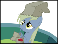 Size: 6842x5175 | Tagged: safe, artist:swivel-zimber, derpy hooves, pony, g4, luna eclipsed, absurd resolution, female, paper bag, solo, vector