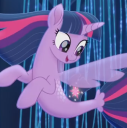 Size: 479x480 | Tagged: safe, screencap, twilight sparkle, alicorn, seapony (g4), g4, my little pony: the movie, bubble, clothes, coral, crepuscular rays, cropped, dorsal fin, female, fin, fin wings, fins, flowing mane, flowing tail, happy, horn, looking at self, mare, ocean, open mouth, open smile, purple eyes, scales, seaponified, seapony twilight, seaquestria, seaweed, see-through, smiling, solo, species swap, spread wings, swimming, tail, throne room, twilight sparkle (alicorn), underwater, water, wings