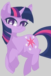 Size: 726x1072 | Tagged: safe, artist:manachaaaaaaaa, artist:up, twilight sparkle, pony, unicorn, g4, cute, female, gray background, mare, simple background, smiling, solo, unicorn twilight