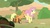 Size: 1920x1080 | Tagged: safe, screencap, applejack, fluttershy, earth pony, pegasus, pony, squirrel, g4, sounds of silence, female, mare, pushing, rump push