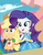 Size: 394x508 | Tagged: safe, screencap, applejack, rarity, equestria girls, equestria girls specials, g4, my little pony equestria girls: better together, my little pony equestria girls: rollercoaster of friendship, belt, clothes, cowboy hat, cropped, denim skirt, female, freckles, geode of shielding, geode of super strength, hat, photo booth (song), rarity peplum dress, skirt, smiling, stetson