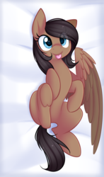 Size: 2508x4272 | Tagged: safe, artist:scarlet-spectrum, oc, oc only, oc:quillwright, pegasus, pony, :p, belly, fallout equestria: of shadows, female, mare, missing wing, silly, slender, solo, thin, tongue out