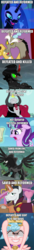 Size: 385x2792 | Tagged: safe, edit, edited screencap, screencap, chancellor neighsay, cozy glow, discord, king sombra, lord tirek, nightmare moon, pony of shadows, starlight glimmer, pegasus, pony, g4, school raze, shadow play, the crystal empire, the cutie re-mark, the return of harmony, twilight's kingdom, antagonist, female, filly, villains of equestria