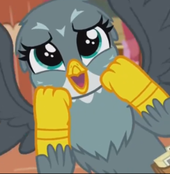 Size: 364x373 | Tagged: safe, screencap, gabby, griffon, g4, the fault in our cutie marks, cropped, cute, female, gabbybetes, solo, sweet dreams fuel