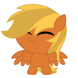 Size: 1024x1024 | Tagged: safe, artist:showtimeandcoal, oc, oc only, pegasus, pony, :3, chibi, chubby, commission, cute, happy, simple background, solo, transparent background, ych result