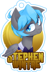 Size: 2947x4502 | Tagged: safe, artist:zombie, oc, oc only, oc:stephen wintre, pegasus, pony, badge, clothes, commission, looking at you, male, reference, simple background, smiling, solo, stallion, transparent background, ych result