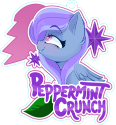Size: 4170x4506 | Tagged: safe, artist:zombie, oc, oc only, oc:peppermint crunch, pegasus, pony, absurd resolution, badge, commission, female, mare, reference, simple background, smiling, solo, transparent background, ych result