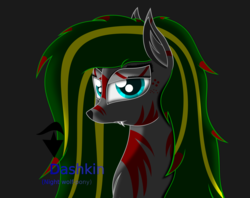 Size: 4220x3339 | Tagged: safe, artist:dashkin, artist:daszkin, oc, oc only, pony, wolf pony, bust, cute, huge mane, lidded eyes, portrait, solo, straps, vector