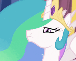 Size: 575x459 | Tagged: safe, screencap, princess celestia, alicorn, pony, equestria girls, equestria girls specials, g4, my little pony equestria girls: better together, my little pony equestria girls: forgotten friendship, animated, celestia is not amused, cropped, female, gif, looking down, mare, reaction image, serious, serious face, solo, stern, unamused
