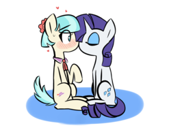 Size: 2000x1500 | Tagged: safe, artist:provolonepone, coco pommel, rarity, earth pony, pony, g4, eyes closed, female, kissing, lesbian, mare, ship:marshmallow coco, shipping, simple background, transparent background