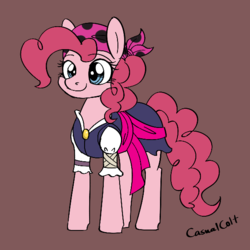 Size: 600x600 | Tagged: safe, artist:casualcolt, pinkie pie, earth pony, pony, g4, my little pony: the movie, clothes, female, mare, pirate, pirate pinkie pie, simple background, smiling