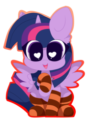 Size: 3008x4032 | Tagged: safe, artist:kittyrosie, twilight sparkle, alicorn, pony, g4, clothes, cute, female, halloween, heart eyes, holiday, mare, simple background, socks, solo, striped socks, transparent background, twiabetes, twilight sparkle (alicorn), wingding eyes