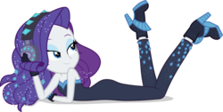 Size: 11340x5728 | Tagged: safe, artist:luckreza8, rarity, equestria girls, g4, my little pony equestria girls: better together, the other side, absurd resolution, bare shoulders, bodysuit, breasts, cleavage, female, high heels, sexy, shoes, simple background, sleeveless, solo, strapless, transparent background, unitard, vector