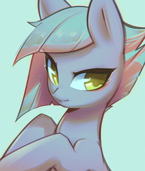 Size: 1019x1202 | Tagged: safe, artist:mirroredsea, limestone pie, earth pony, pony, g4, female, looking at you, mare, simple background, solo
