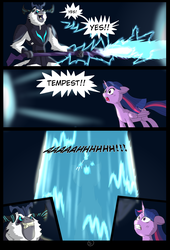 Size: 4750x7000 | Tagged: safe, artist:chedx, storm king, tempest shadow, twilight sparkle, alicorn, pony, comic:the storm kingdom, g4, my little pony: the movie, aaaaaaahhhhh, absurd resolution, alternate universe, bad end, comic, crystal of light, eye scar, female, general tempest shadow, mare, mind control, parallel universe, scar, screaming, the bad guy wins, twilight sparkle (alicorn), yelling, yes