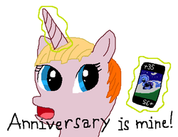 Size: 483x372 | Tagged: safe, artist:watermelon changeling, derpibooru exclusive, nightmare moon, toola-roola, pony, unicorn, g3, g3.5, g4, 1000 hours in ms paint, 35th anniversary, card, cellphone, levitation, magic, ms paint, phone, simple background, telekinesis, uno, white background, yu-gi-oh!