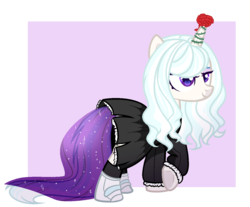 Size: 1400x1157 | Tagged: safe, artist:cloud-fly, oc, oc only, pony, unicorn, clothes, dress, female, flower, mare, solo