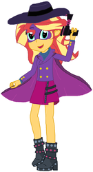 Size: 882x1631 | Tagged: safe, sunset shimmer, equestria girls, g4, my little pony equestria girls: better together, crossover, darkwing duck, female, solo