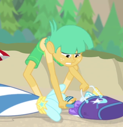 Size: 618x635 | Tagged: safe, screencap, snails, equestria girls, equestria girls specials, g4, my little pony equestria girls: better together, my little pony equestria girls: forgotten friendship, clothes, cropped, feet, male, male feet, sandals, shorts