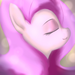 Size: 1520x1511 | Tagged: safe, artist:fotasy, fluttershy, pegasus, pony, g4, bust, eyes closed, female, mare, portrait, profile, smiling, solo