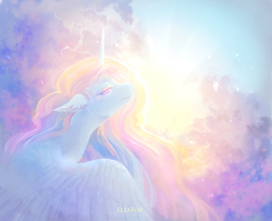 Size: 2046x1662 | Tagged: safe, artist:elzafox, princess celestia, alicorn, pony, g4, female, royalty, solo, sun