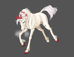 Size: 1280x1000 | Tagged: safe, artist:holka13, oc, oc only, pony, unicorn, broken horn, horn, realistic, solo