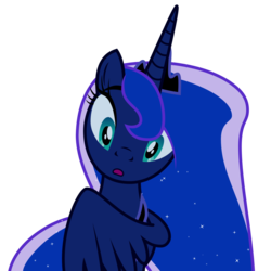 Size: 1024x1023 | Tagged: safe, princess luna, pony, do princesses dream of magic sheep, g4, cute, female, reaction image, shocked, simple background, solo, transparent background, vector