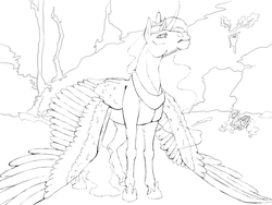 Size: 4000x3015 | Tagged: safe, artist:holka13, princess celestia, princess luna, alicorn, pony, g4, realistic, sketch