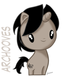 Size: 1500x1500 | Tagged: safe, artist:archooves, oc, oc only, oc:archooves, pony, unicorn, cute, cutie mark crew, simple background, solo, toy, transparent background