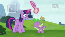 Size: 1280x720 | Tagged: safe, screencap, spike, twilight sparkle, alicorn, dragon, pony, father knows beast, g4, animated, bowing, clapping, clapping ponies, cute, eyes closed, female, gif, glowing horn, grin, horn, levitation, magic, male, mare, notepad, open mouth, quill, sitting, smiling, squee, talking, telekinesis, twiabetes, twilight sparkle (alicorn), winged spike, wings