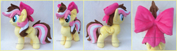 Size: 2533x742 | Tagged: safe, artist:lilmoon, oc, oc only, oc:neapolitan sunrise, pegasus, pony, bow, female, hair bow, irl, mare, multiple views, photo, plushie, solo