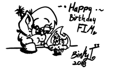 Size: 2367x1332 | Tagged: safe, artist:binkyt11, derpibooru exclusive, derpy hooves, pegasus, pony, g4, :p, birthday candles, black and white, candle, female, fire, food, grayscale, happy birthday mlp:fim, hat, mare, mlp fim's eighth anniversary, monochrome, muffin, party hat, signature, silly, simple background, solo, that pony sure does love muffins, tongue out, traditional art, white background
