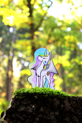 Size: 3456x5184 | Tagged: safe, artist:bumskuchen, princess celestia, alicorn, pony, g4, absurd resolution, forest, irl, photo, photography, real life background, solo, traditional art