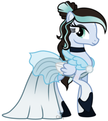 Size: 1024x1154 | Tagged: safe, artist:cindystarlight, oc, oc only, oc:lucy ghost, pegasus, pony, clothes, dress, female, mare, simple background, solo, transparent background