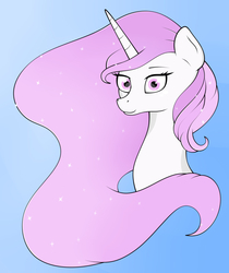 Size: 949x1128 | Tagged: safe, artist:kirr12, princess celestia, alicorn, pony, g4, bust, female, looking at you, mare, pink-mane celestia, portrait, simple background, solo, younger