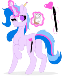 Size: 1024x1202 | Tagged: safe, artist:tomboygirl45, oc, oc only, oc:startale, pony, unicorn, female, magical lesbian spawn, mare, offspring, one eye closed, parent:starlight glimmer, parent:trixie, parents:startrix, simple background, solo, transparent background, wink