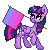Size: 50x50 | Tagged: safe, artist:guzzlord, twilight sparkle, alicorn, pony, g4, animated, bilight sparkle, bisexual pride flag, bisexuality, female, flag, icon, mare, mouth hold, pixel art, pride, pride flag, simple background, solo, transparent background, true res pixel art, twilight sparkle (alicorn)